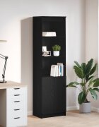 vidaXL Висок шкаф Черен дъб 50x35x180 cм инженерно дърво