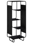 vidaXL Висок шкаф Черен дъб 60 x 37.5 x 144 cm Инженерна дървесина