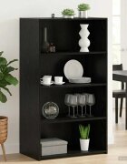 vidaXL Висок шкаф Черен дъб 70 x 41 x 124 см Инженерна дървесина