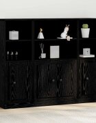 vidaXL Висок шкаф Черния дъб 132 x 355 x 1035 см Инженерна дървесина