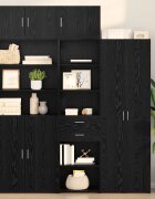 vidaXL Висок шкаф Черния дъб 50 x 425 x 225 см Инженерна дървесина