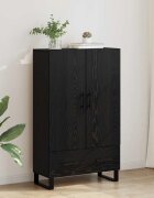 vidaXL Висок шкаф Черния дъб 695 x 30 x 115 см Инженерна дървесина