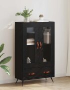 vidaXL Висок шкаф Черния дъб 695 x 31 x 115 см
