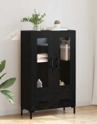 vidaXL Висок шкаф Черния дъб 695 x 31 x 115 см Инженерна дървесина