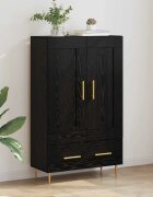 vidaXL Висок шкаф Черния дъб 695 x 31 x 115 см Инженерна дървесина