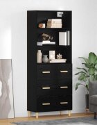 vidaXL Висок шкаф Черния дъб 695 x 325 x 180 см Инженерна дървесина