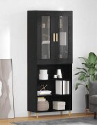 vidaXL Висок шкаф Черния дъб 695 x 34 x 180 см
