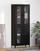 vidaXL Висок шкаф Черния дъб 695 x 34 x 180 см Инженерна дървесина