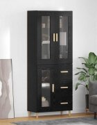 vidaXL Висок шкаф Черния дъб 695 x 34 x 180 см Инженерна дървесина