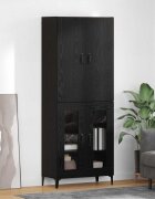 vidaXL Висок шкаф Черния дъб 695 x 34 x 180 см Инженерна дървесина