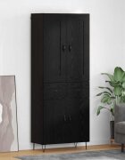 vidaXL Висок шкаф Черния дъб 695 x 34 x 180 см Инженерна дървесина