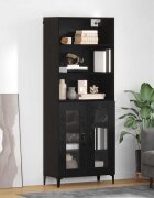 vidaXL Висок шкаф Черния дъб 695 x 34 x 180 см Инженерна дървесина