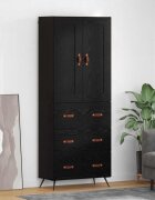 vidaXL Висок шкаф Черния дъб 695 x 34 x 180 см Инженерна дървесина
