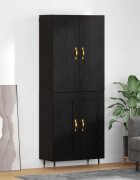 vidaXL Висок шкаф Черния дъб 695 x 34 x 180 см Инженерна дървесина