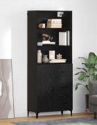 vidaXL Висок шкаф Черния дъб 695 x 34 x 180 см Инженерна дървесина