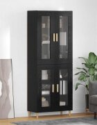 vidaXL Висок шкаф Черния дъб 695 x 34 x 180 см Инженерна дървесина