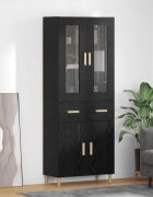 vidaXL Висок шкаф Черния дъб 695 x 34 x 180 см Инженерна дървесина
