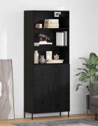 vidaXL Висок шкаф Черния дъб 695 x 34 x 180 см Инженерна дървесина