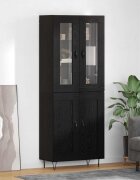 vidaXL Висок шкаф Черния дъб 695 x 34 x 90 см Инженерна дървесина