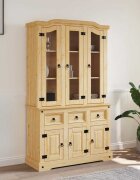 vidaXL Висок шкаф Corona кафяв 112x43x1915 см мексикански бор масив