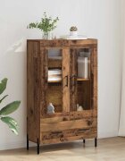 vidaXL Висок шкаф CORONA Старо дърво 695 x 31 x 115 см