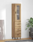 vidaXL Висок шкаф Дъб 345 x 34 x 180 см Инженерна дървесина
