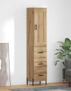 vidaXL Висок шкаф Дъб 345 x 34 x 180 см Инженерна дървесина