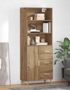 vidaXL Висок шкаф Дъб 695 x 325 x 180 см Инженерна дървесина