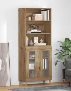 vidaXL Висок шкаф Дъб 695 x 325 x 180 см Инженерна дървесина