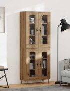 vidaXL Висок шкаф Дъб 695 x 34 x 90 см Инженерна дървесина