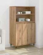 vidaXL Висок шкаф дъб артизан 60x36x110 см инженерно дърво