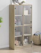 vidaXL Висок шкаф Дъб сонома 68x37x142 см инженерно дърво