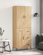 vidaXL Висок шкаф дъб сонома 695x34x180 см инженерно дърво