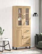 vidaXL Висок шкаф дъб сонома 695x34x180 см инженерно дърво