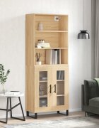 vidaXL Висок шкаф дъб сонома 695x34x180 см инженерно дърво