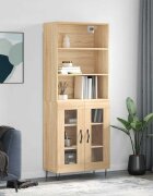 vidaXL Висок шкаф дъб сонома 695x34x180 см инженерно дърво
