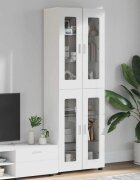 vidaXL Висок шкаф FLORIN 60 x 35 x 182 см Бяло Инженерна дървесина