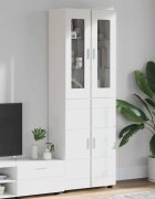 vidaXL Висок шкаф FLORIN 60 x 35 x 182 см Бяло Инженерна дървесина