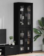 vidaXL Висок шкаф FLORIN 60 x 35 x 182 см Черно Инженерна дървесина