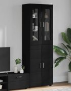 vidaXL Висок шкаф FLORIN 60 x 35 x 182 см Черно Инженерна дървесина