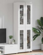 vidaXL Висок шкаф FLORIN 60 x 35 x 182 см Лъскаво бяло