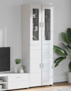 vidaXL Висок шкаф FLORIN 60 x 35 x 182 см Лъскаво бяло