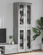vidaXL Висок шкаф FLORIN 60 x 35 x 182 см Сив Сонома