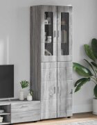 vidaXL Висок шкаф FLORIN 60 x 35 x 182 см Сив Сонома