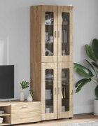 vidaXL Висок шкаф FLORIN 60 x 35 x 182 см Сонома дъб