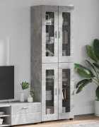 vidaXL Висок шкаф FLORIN 60 x 35 x 182 см Циментено сиво