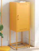 vidaXL Висок шкаф горчица жълто 36x39x107 см стомана