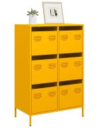 vidaXL Висок шкаф горчица жълто 68x39x1015 см стомана