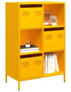 vidaXL Висок шкаф горчица жълто 68x39x1035 см стомана