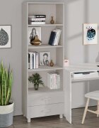 vidaXL Висок шкаф HAMAR бял 60x35x180 см борово дърво масив